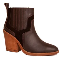 Comprar Botas Texanas Mujer Cuero Caña Elastico Taco Foliado Aura