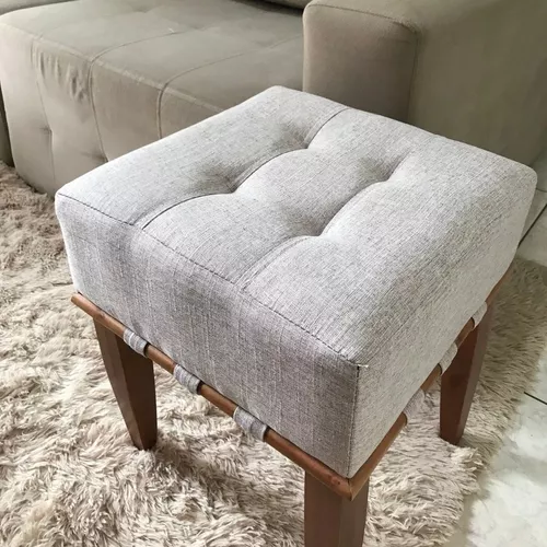 Puff Quadrado Decoração Sala E Quarto Pérola - R$ 317,9