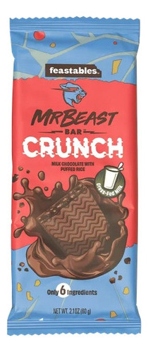 Mr Beast Feastables Barra De Chocolate Crunch Sabor60g