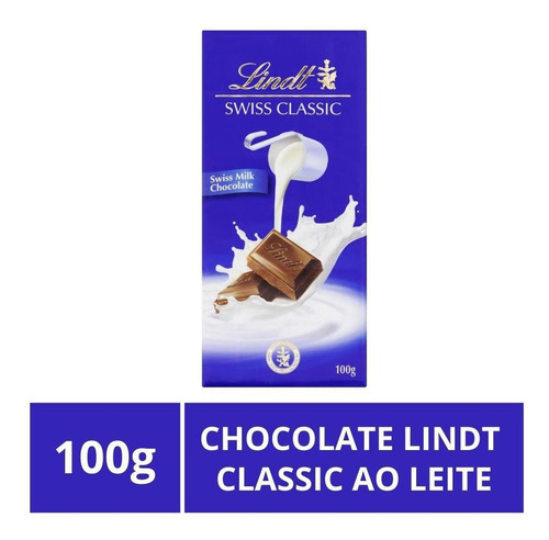 Chocolate Lindt Classic, Ao Leite, Barra De 100g