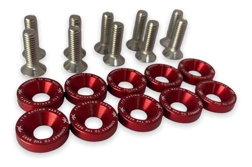 Imagen 2 de 7 de Arandelas Aluminio Moto Auto Atv Ftx 6mm M6 X10u Rojo