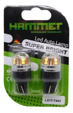 Bombillo Muelita Led Dos Contactos 7443 T20 12/24v Hammer 