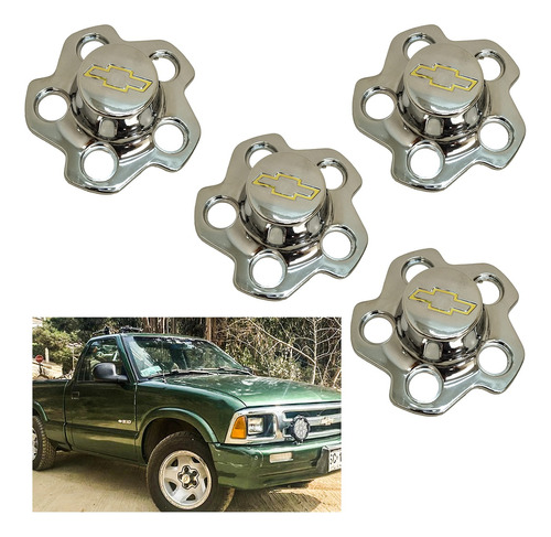 4 Tapones Copas Chevrolet S10, Blazer 93-03 Cromadas