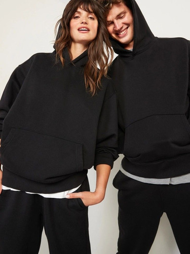 Buzo Rustico Hoodie Liso Hombre