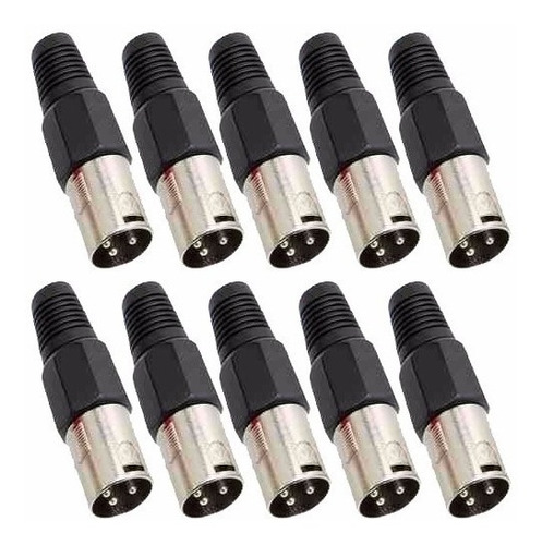 20x Plug Conector Dmx Xlr Macho Cabo Microfone Mesa De Som