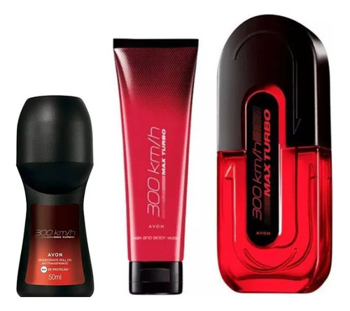 Kit 300km Max Turbo Perfume + Shampoo + Desodorante Natura