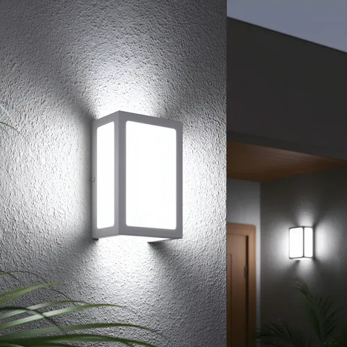 2 Arandela 5 Vidros Retangular Parede Externa