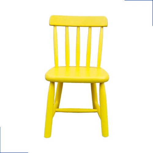 Conjunto Com 2 Cadeiras De Madeira Com Pintura Para Crianças Cor Amarelo