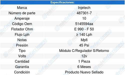 Modulo Bomba Combustible 1500 8cil 4.7l 11-13 8298382