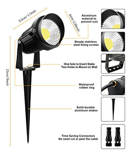 Zuckeo 10w Luces De Paisaje De Bajo Voltaje Con Conectores D