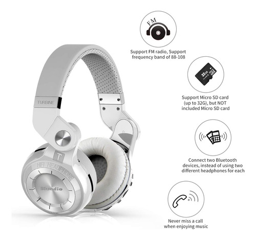 Auriculares Inalámbricos Bluetooth Bluedio T2 Plus Turbine W
