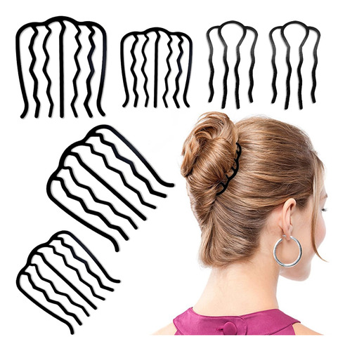 6 Peines Laterales De Metal Para El Cabello, Tenedor Para El