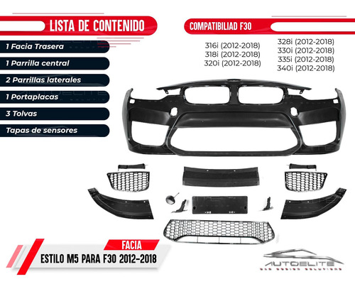 Imagen 6 de 10 de Facia Delantera Bmw Serie 3 F30 F35 Tipo M5 2013-2018