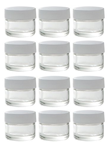 Clear Glass 5 Ml 1/6 Oz Small Thick Wall Balm Salve Pot Cont