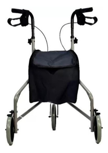 Andador 3 Rodas Sem Cesto Praxis cor Preto