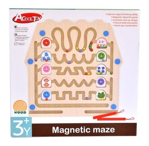 Imagen 2 de 7 de Laberinto Magnetico Madera Didactico Asociacion Acool Ac7302