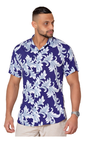 Camisa Masculina Tamanho Especial Floral Tamanho Extra Plus