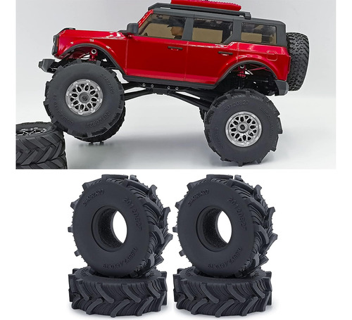 4pcs 1.0 Beadlock Wheels Scx24 Ruedas Y Neumáticos Trx4m Tir