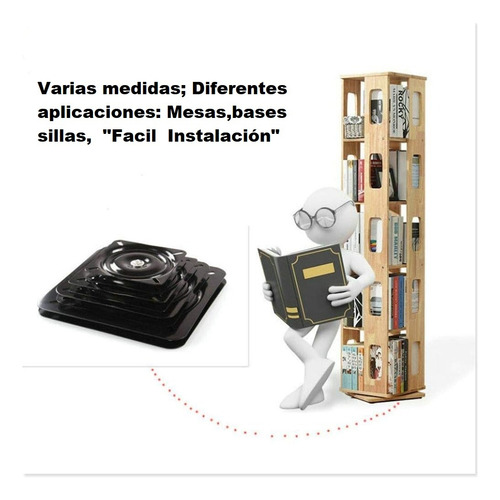 Base Giratoria Riel Base Soporte Tv 8x8 Negra 20 X 20 Cms