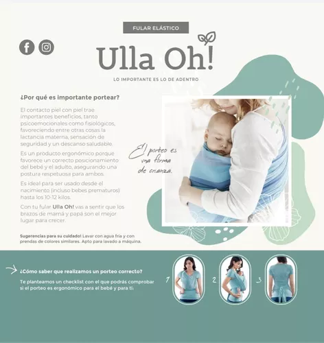 Fular Elastico Portabebe Ergonomico Ulla Oh! Talle Universal