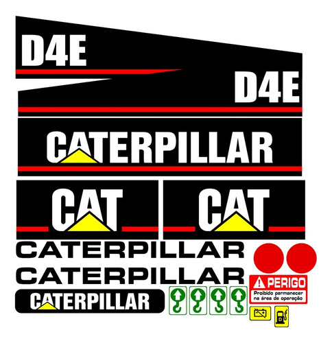 Kit Adesivos Para Trator Caterpillar D4e