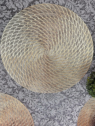 Set X6 Individuales Mesa Pvc Decoracion 38cm Individual Plat Color plateado 1 Lisa
