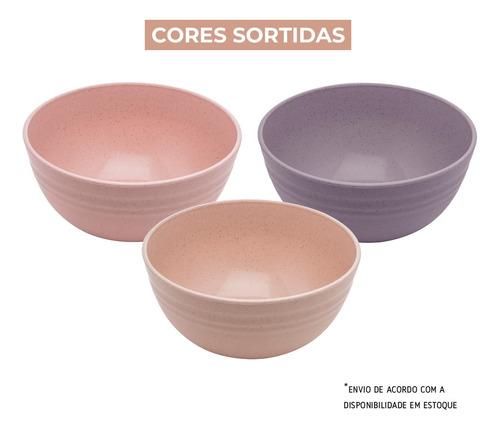 Jogo 4 Bowl De Bambu Ecológico Resistente Lines 750ml Lyor