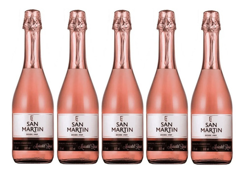 5 Espumante Vinho Moscatel Rosé San Martin Suave Doce 660mlSan Martin 2021 adega Panizzon 660 ml