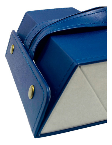 Estojo Organizador Portátil P/ 3 Oculos De Sol Viagem Cor Azul