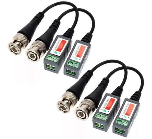 Kit Com 2 Balun Hd Para Cftv