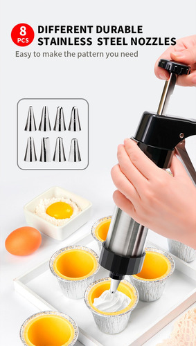 Set Acero Inoxidable Para Hacer Galletas Pistola De Galletas
