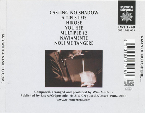 Cd A Man Of No Fortune, And With A Name To Come (wim Mertens Estándar