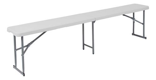 Banco Plegable De Plástico Blanco Granito 26 X 180 Cm Con As