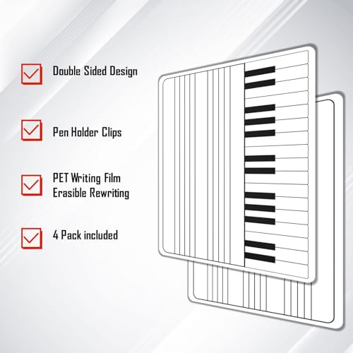 Pizarras Blancas Para Notas Musicales 9 X 12 Pulgadas 4 Unid
