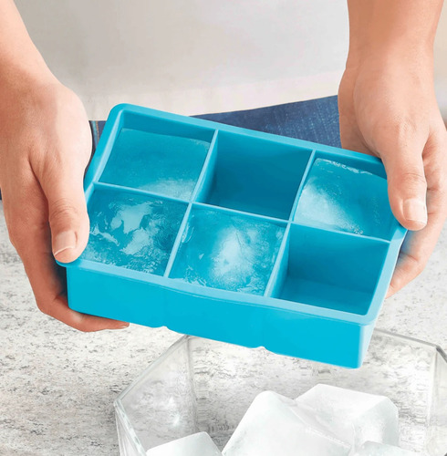 Molde Silicón Flexible Para Cubo De Hielos Jumbo Betterware Azul Acero