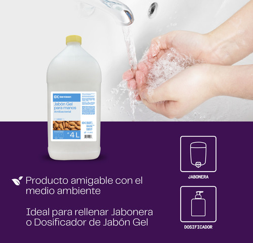 Gel Kleen Jabón Líquido Para Manos, Fragancia Almendras, Galón De 4 L, 1 Cuenta