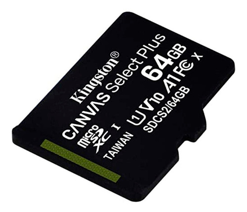 Memoria Microsd Kingston Canvas Select Plus 64gb 100mbs V10