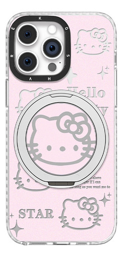 Funda Para iPhone Pink Kt Cat 16 Stand Xiaomi 15 Pro Cute Girl