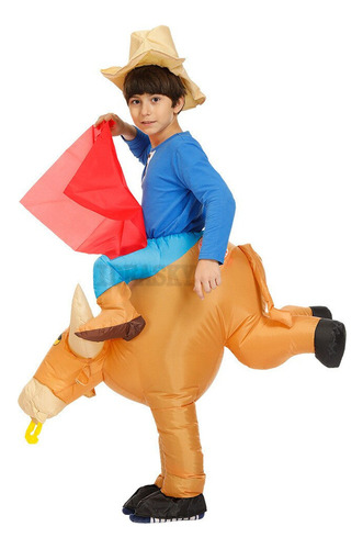 Disfraz Inflable De Vaquero Con Forma De Caballo Y Toro [u]