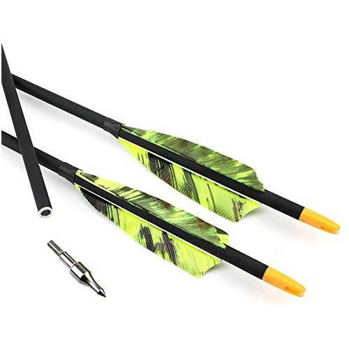 Flechas De Carbono De 30 Plumas De Pavo Y Extraibles 6un