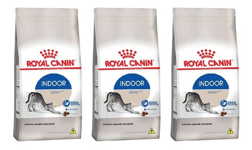 Ração Royal Canin Gato Adulto Indoor 1,5kg Kit 3 Unidades