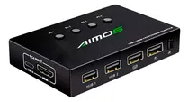 Comprar Switch Kvm Aimos Hdmi 4k De 4 Puertos Usb-c +4 Set De Cables