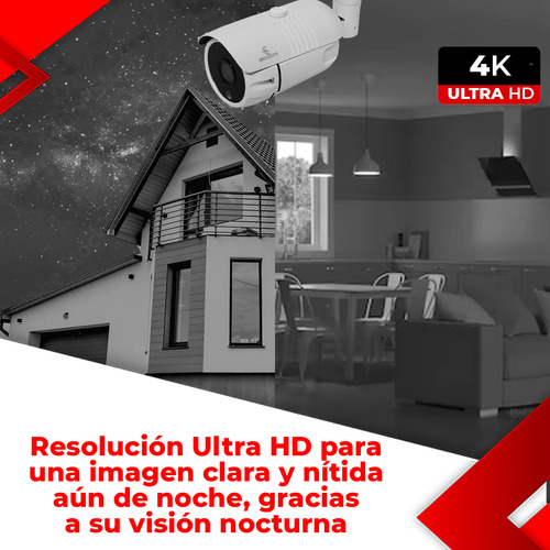 Camara Cctv Bullet Video Secucore AH4K360 Ultra Hd 4k Seguridad 4 En 1 8 Mp Color Blanco