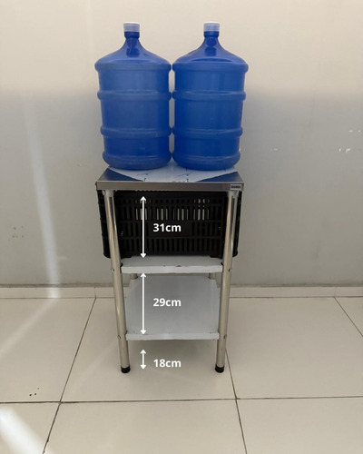 Bancada Mesa Armario De Inox Multiuso Pao 2 Niveis 50x50