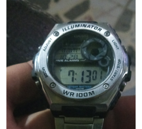 Reloj Illuminator Casio Wr100m De Acero Inoxidable (Usado)