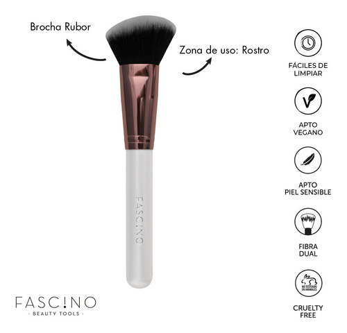 Imagen 5 de 12 de Set 15 Brochas Y Pinceles De Maquillaje Crueltyfree Fascino