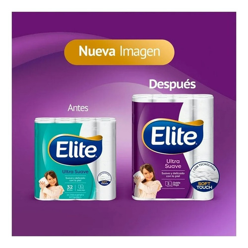 Papel Higiénico Elite Ultra Suave 40 Rollos 220 H Dobles C/u