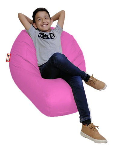 Sillon Puff Pera Mediano Rosa Claro Soporta Hasta 80 Kg