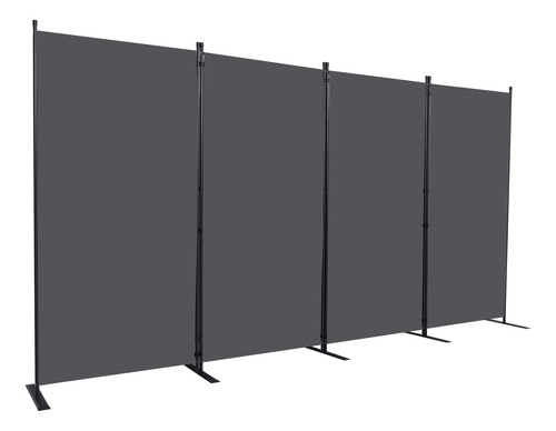 Divisor De Habitación 4 Paneles Plegables De Privacidad Gris