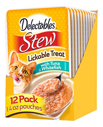 Delectables Stew Lickable Treats Gatos Atun Pescado 12 Und